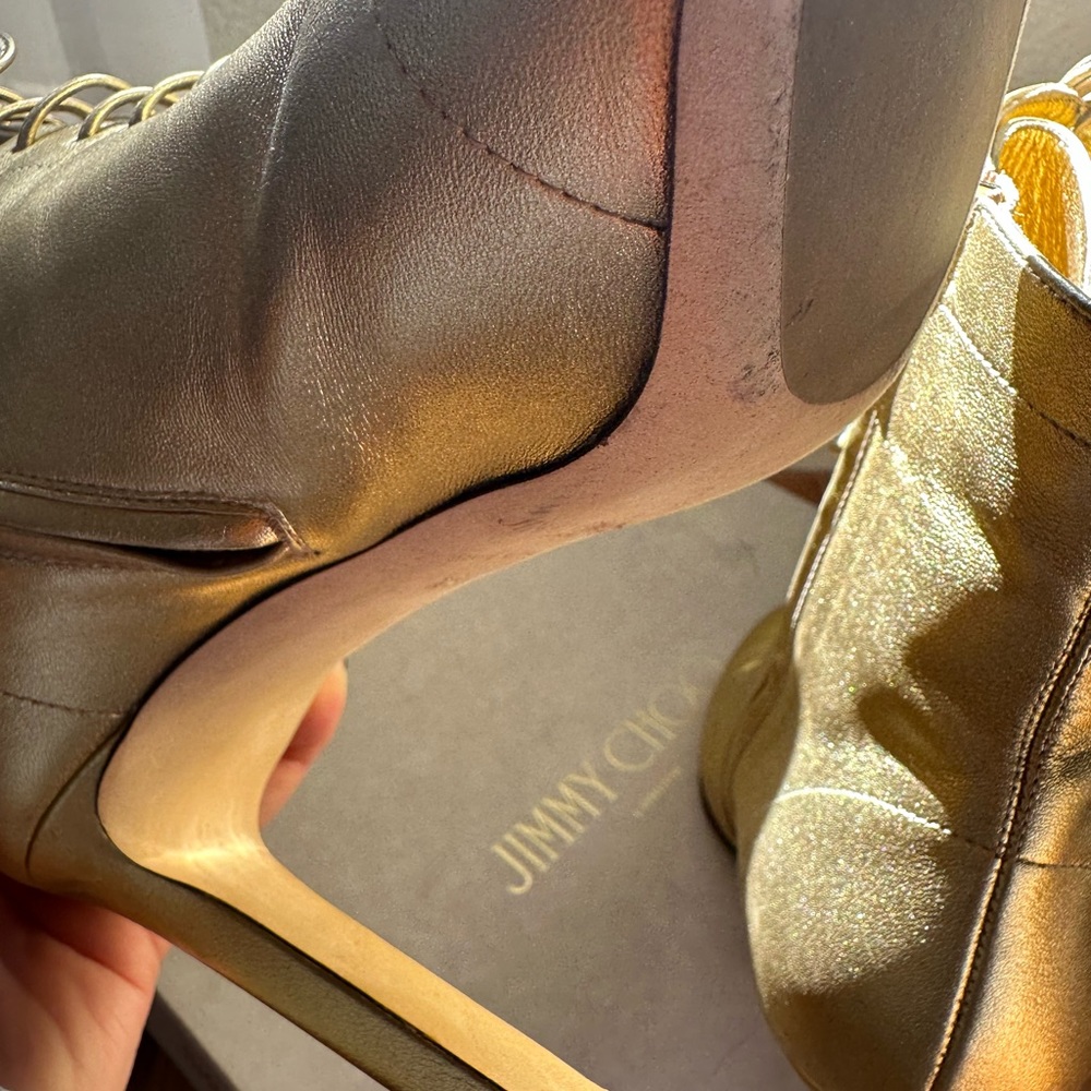 Jimmy Choo Gold Heels - Picture 6 of 8